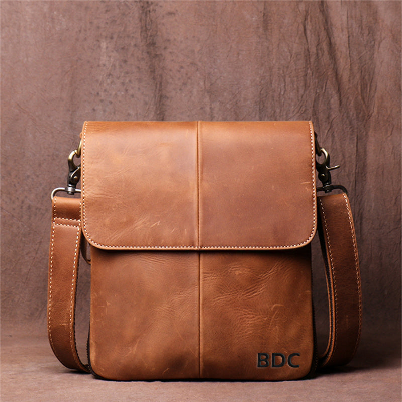 Men's Leather Handmade Retro Leather Bag Casual Leather Single