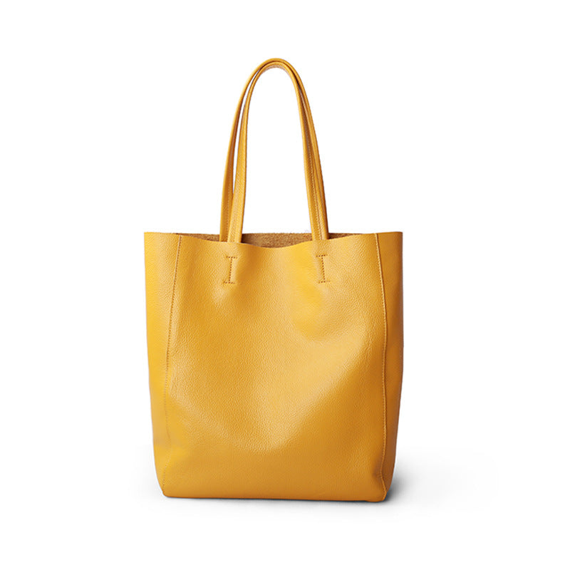Yellow leather outlet tote bag