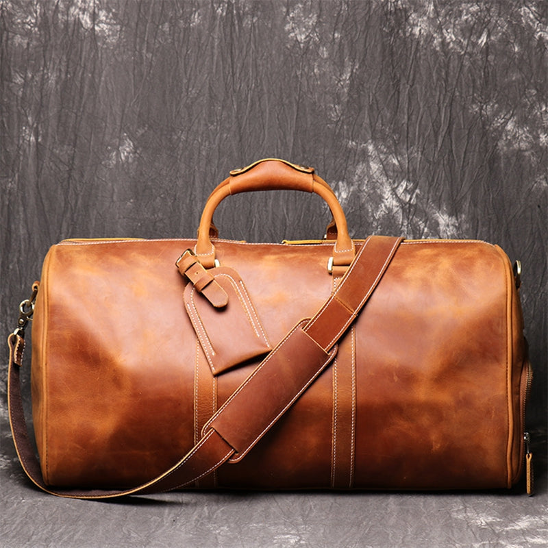 Personalized Groomsmen Gift Duffle Bag Wedding Gift for Him Leather Tr icambag