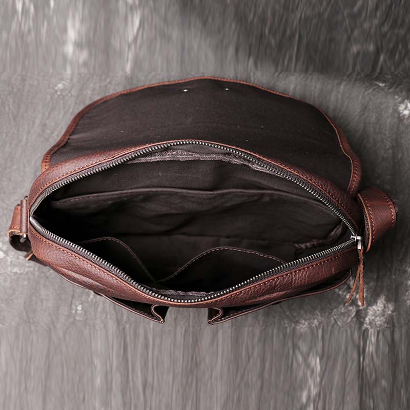 Men's Cowhide One-Shoulder Bag Women's Leather Cross-Body Bag Retro fashion Bag - icambag