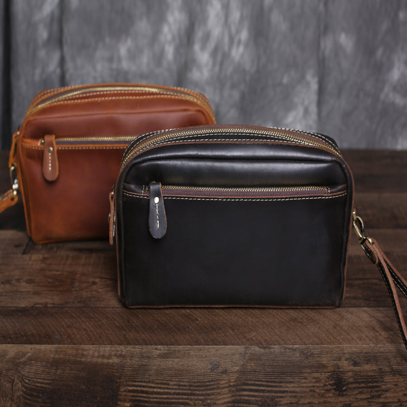 Personalized Groomsmen Gift Dopp Kit Bag Wedding Gift for Him Leather Toiletry Bag Monogram Available Mens Leather Boyfriend gift Travel bag - icambag