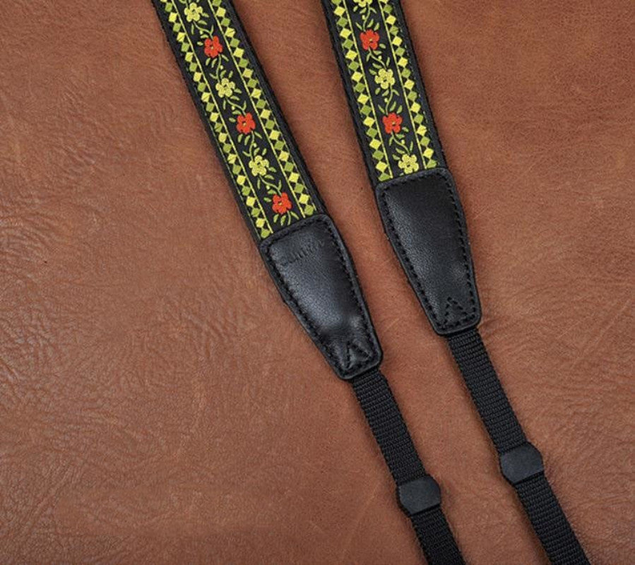 Embroidered Style National wind Strap Handmade Leather Camera Strap - icambag