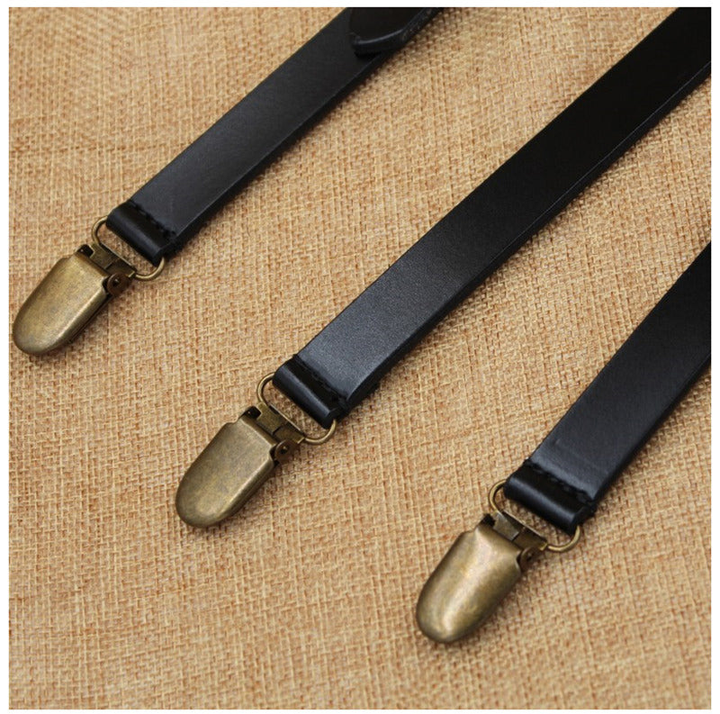 Leather Suspenders,Groomsman Gift,Wedding Suspenders - icambag