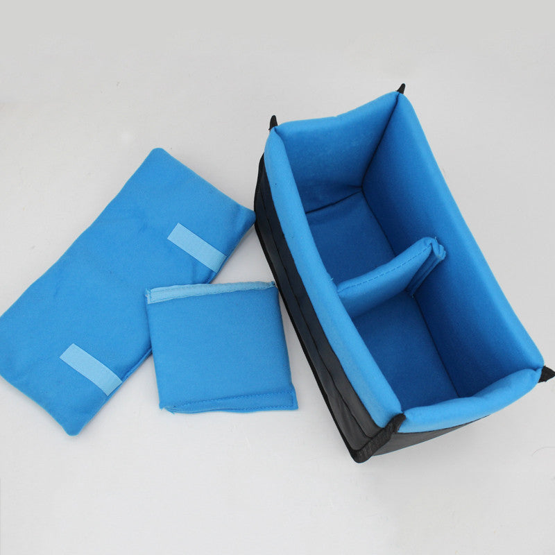Blue And Black DSLR Camera Bag Insert One body Two Lens B35 - icambag