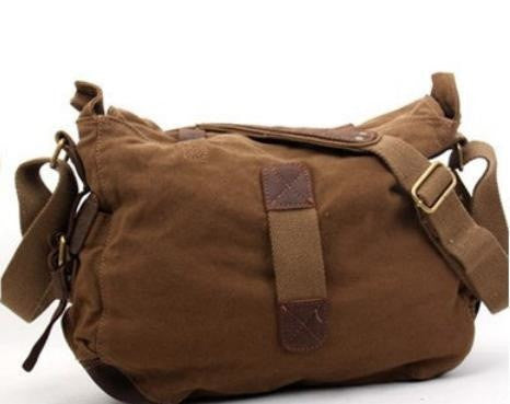 Canvas Messenger Vintage Leather Camera Bag Portable Shoulder Bag Diagonal Tote DSLR Bag - icambag
