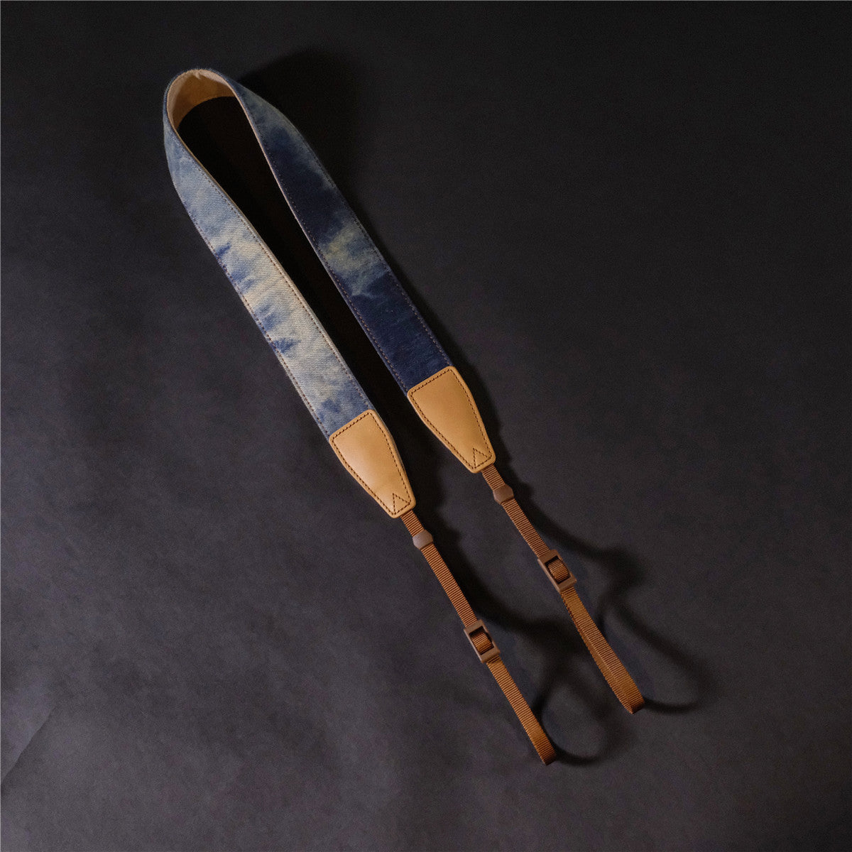 Genuine Leather Cotton Blue Denim DSLR Camera Strap CCS00110 - icambag
