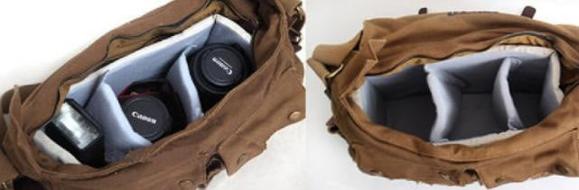 Green DSLR Vintage Leather Camera Bag - icambag