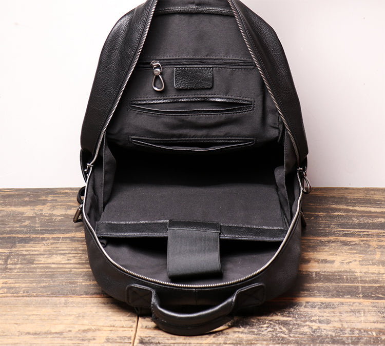 Men's Shoulder Bag Head Layer Cowhide Leather Retro Leather Travel Bag Casual Computer Package Fashion Women Backpack - icambag