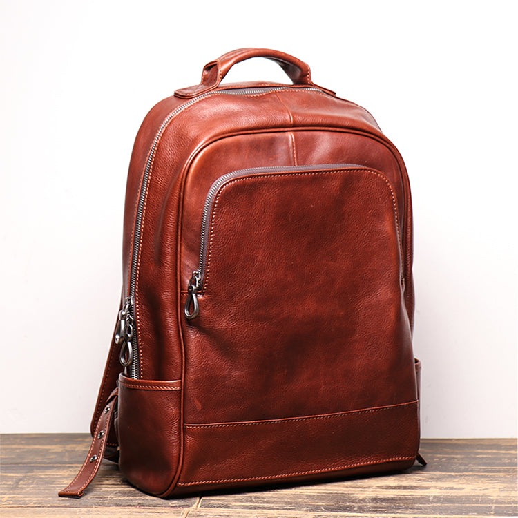 Men's Shoulder Bag Head Layer Cowhide Leather Retro Leather Travel Bag Casual Computer Package Fashion Women Backpack - icambag
