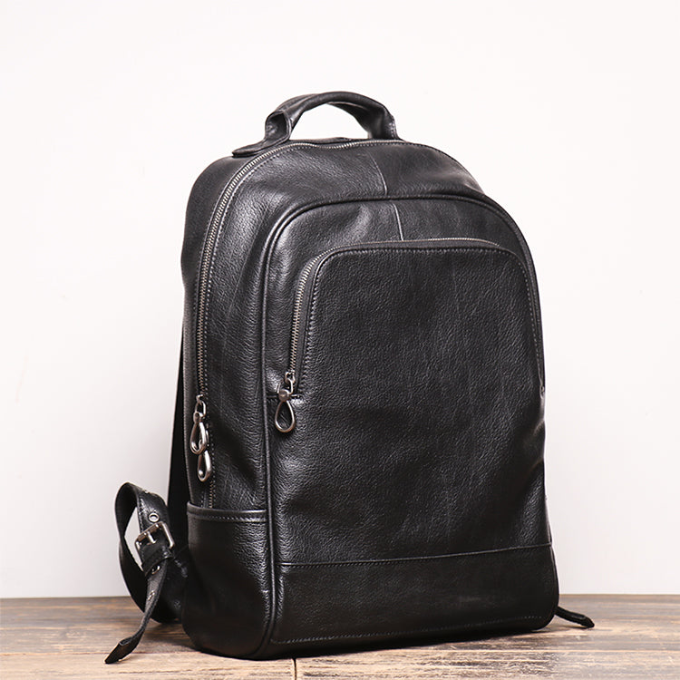 Men's Shoulder Bag Head Layer Cowhide Leather Retro Leather Travel Bag Casual Computer Package Fashion Women Backpack - icambag