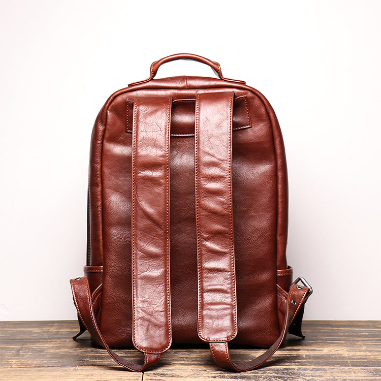 Men's Shoulder Bag Head Layer Cowhide Leather Retro Leather Travel Bag Casual Computer Package Fashion Women Backpack - icambag