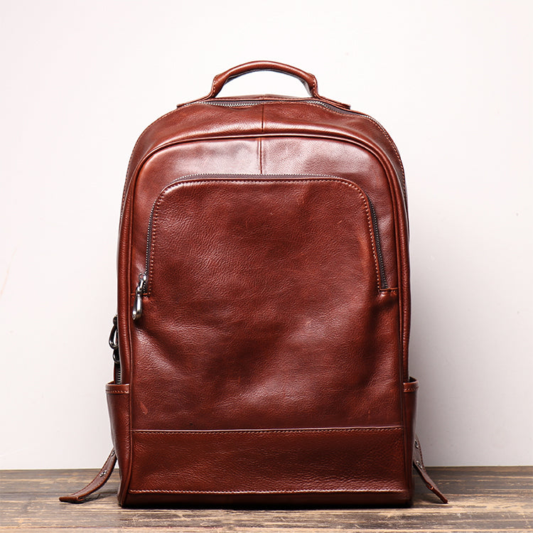 Men's Shoulder Bag Head Layer Cowhide Leather Retro Leather Travel Bag Casual Computer Package Fashion Women Backpack - icambag