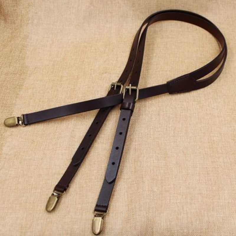 Personalized Wedding Groomsmen Leather Suspender, Men's Suspenders in Yellow Brown - icambag