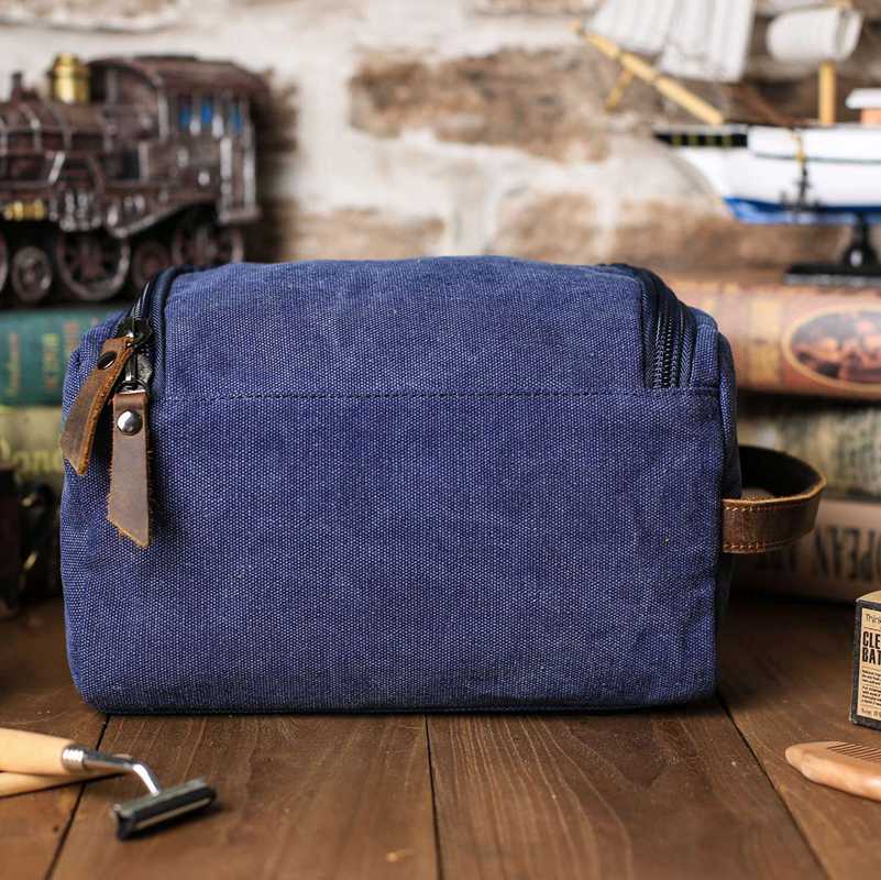 Personalized Groomsmen Gift, Dopp Kit Bag Customized Canvas Toiletry Bag Monogram Mens Toiletry Bag - icambag