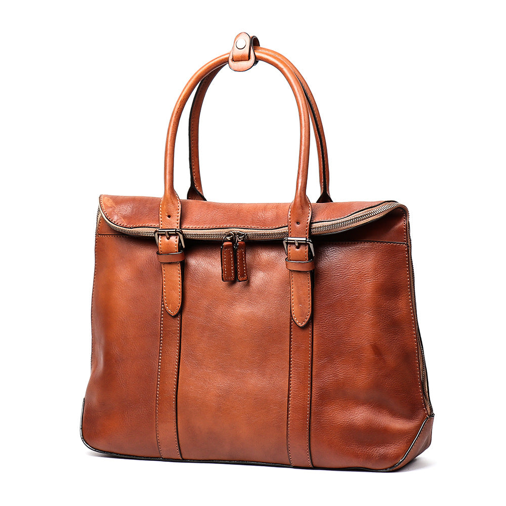 Full Grain Leather Bag For Women,Gifts For Her, Leather Briefcase Business Bag Laptop Bag Handbags For Women - icambag