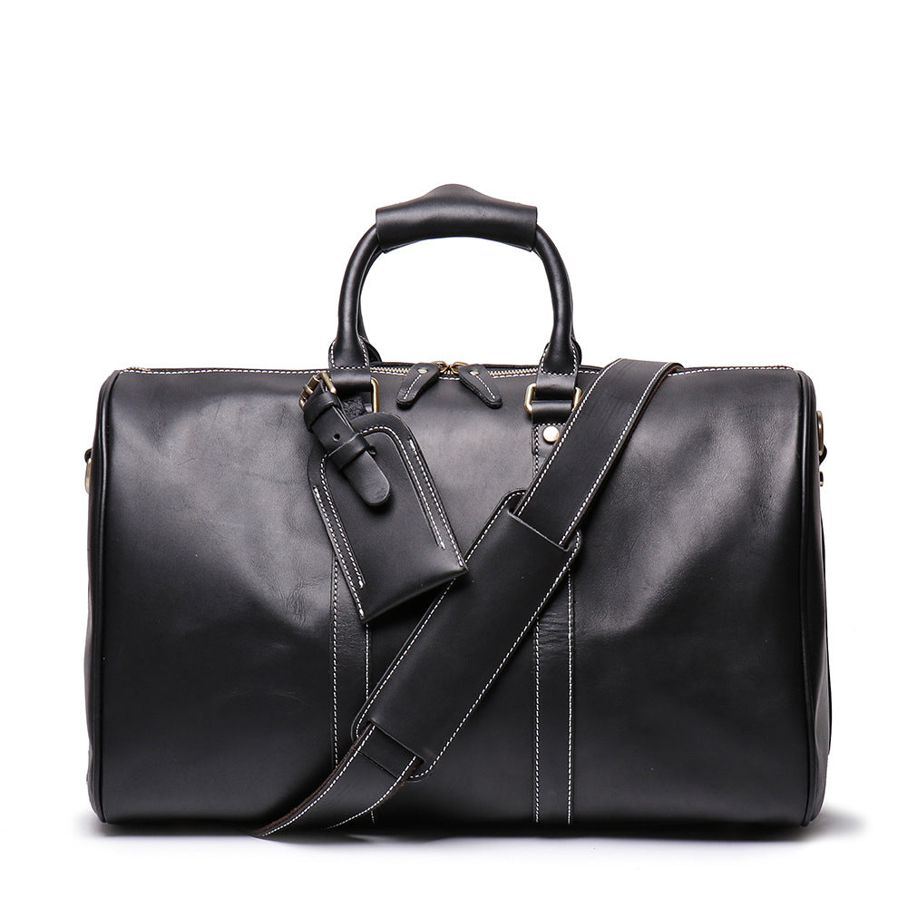 Personalized Birthday Gift Simple Vintage Leather Duffle Bag Good Travel Bag - icambag