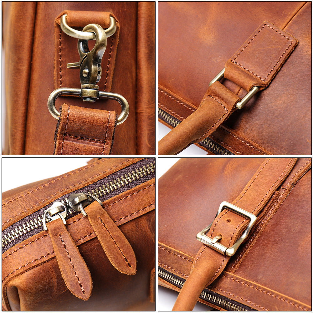 Personalized Gifts For Him, Leather Briefcase Business Bag Laptop Bag Handbags For Men - icambag