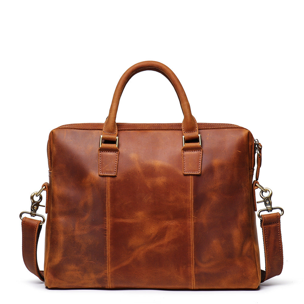 Personalized Gifts For Him, Leather Briefcase Business Bag Laptop Bag Handbags For Men - icambag