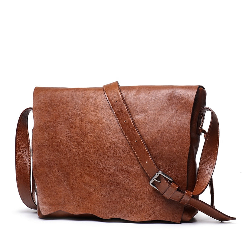 Genuine Leather Messenger Bag for Men,Personalized Leather Bag, Gift Gor Him - icambag