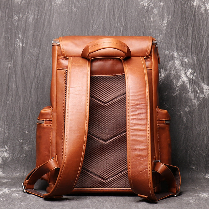 Leather Handmade Backpack School Backpacks,Travel Backpack,Vintage Shoulder Bag - icambag