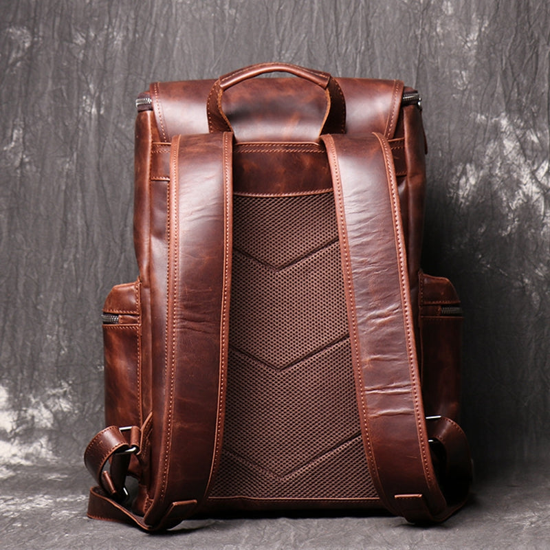 Leather Handmade Backpack School Backpacks,Travel Backpack,Vintage Shoulder Bag - icambag