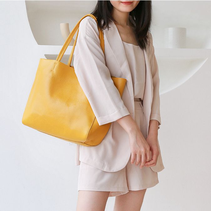 Handmade Leather Big Large Tote Bag Leather Women's Shopping Bag Christmas Gift - icambag