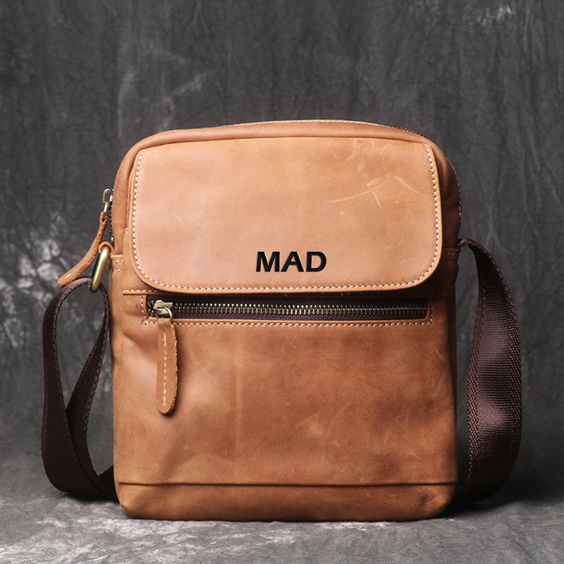 Leather Shoulder Bag For Men,Leather Shoulder Bag Message Bag Casual Cross Body Bag - icambag