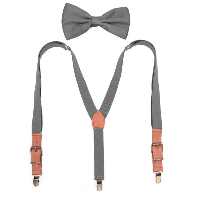 Personalized Groomsman Gifts, Mens Suspenders With Bow Tie,Groomsman Wedding Suspenders, Best Man Gift - icambag
