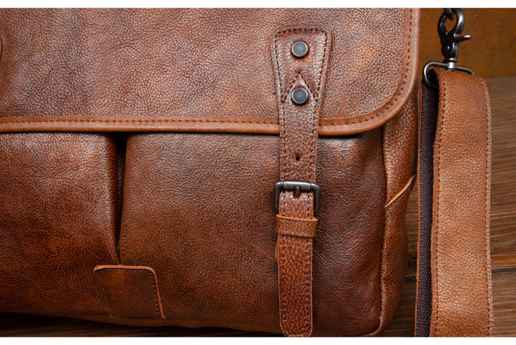 Man's Cow Leather Messenger Bag Shoulder Bag Tote Travel Bags Leather Bag