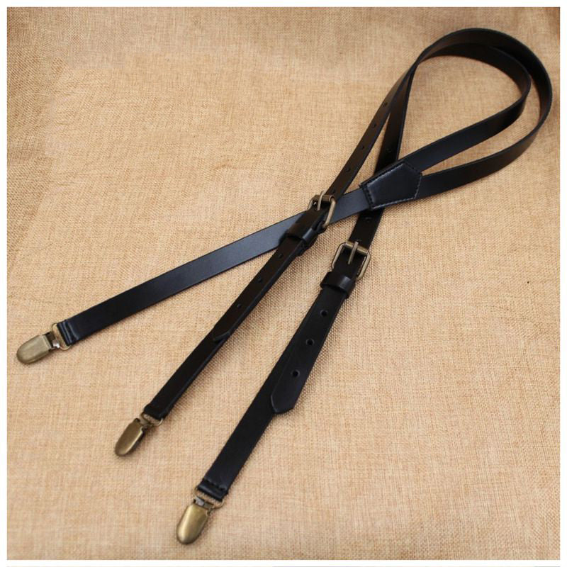 Wedding Groomsmen Leather Suspender, Men's Suspenders in Black - icambag