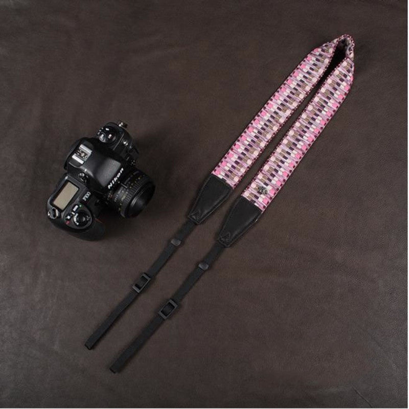 Pink Weaving Style Strap  Handmade Leather Camera Strap 8296 - icambag