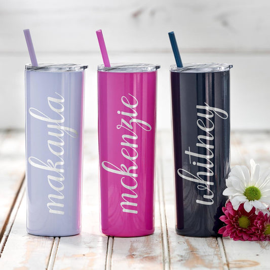 Personalized Tumbler, Bridesmaid Gift, Stainless Steel Tumbler, Will You Be My Gift, Bridesmaid Proposal, Bacholette Party, Skinny Tumbler - icambag