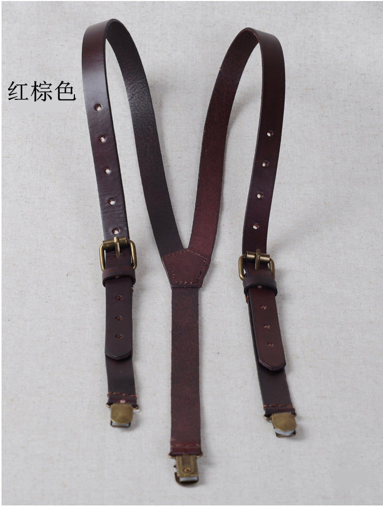 Leather Suspenders,Groomsman Gift,Wedding Suspenders - icambag