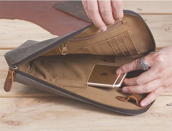 Groomsman’s Gifts Casual Canvas Handmade Men's Handbags - icambag