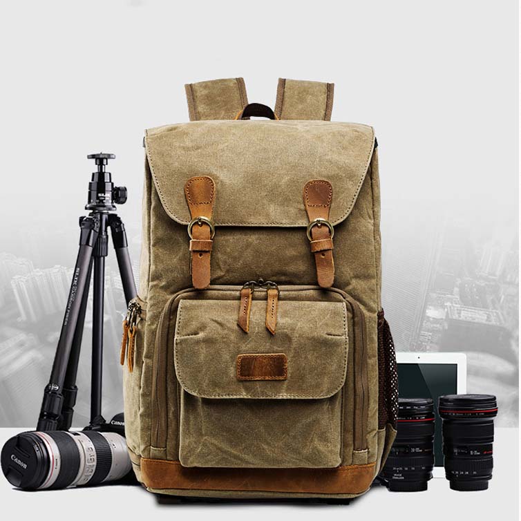 Water Proof Canvas Camera Backpack B12061 - icambag