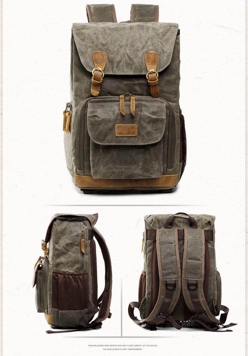 Water Proof Canvas Camera Backpack B12061 - icambag