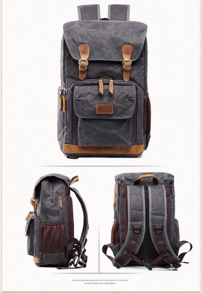 Water Proof Canvas Camera Backpack B12061 - icambag