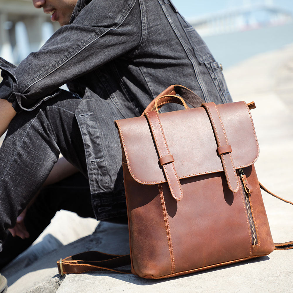 Vintage Leather Backpacks For Men and Women