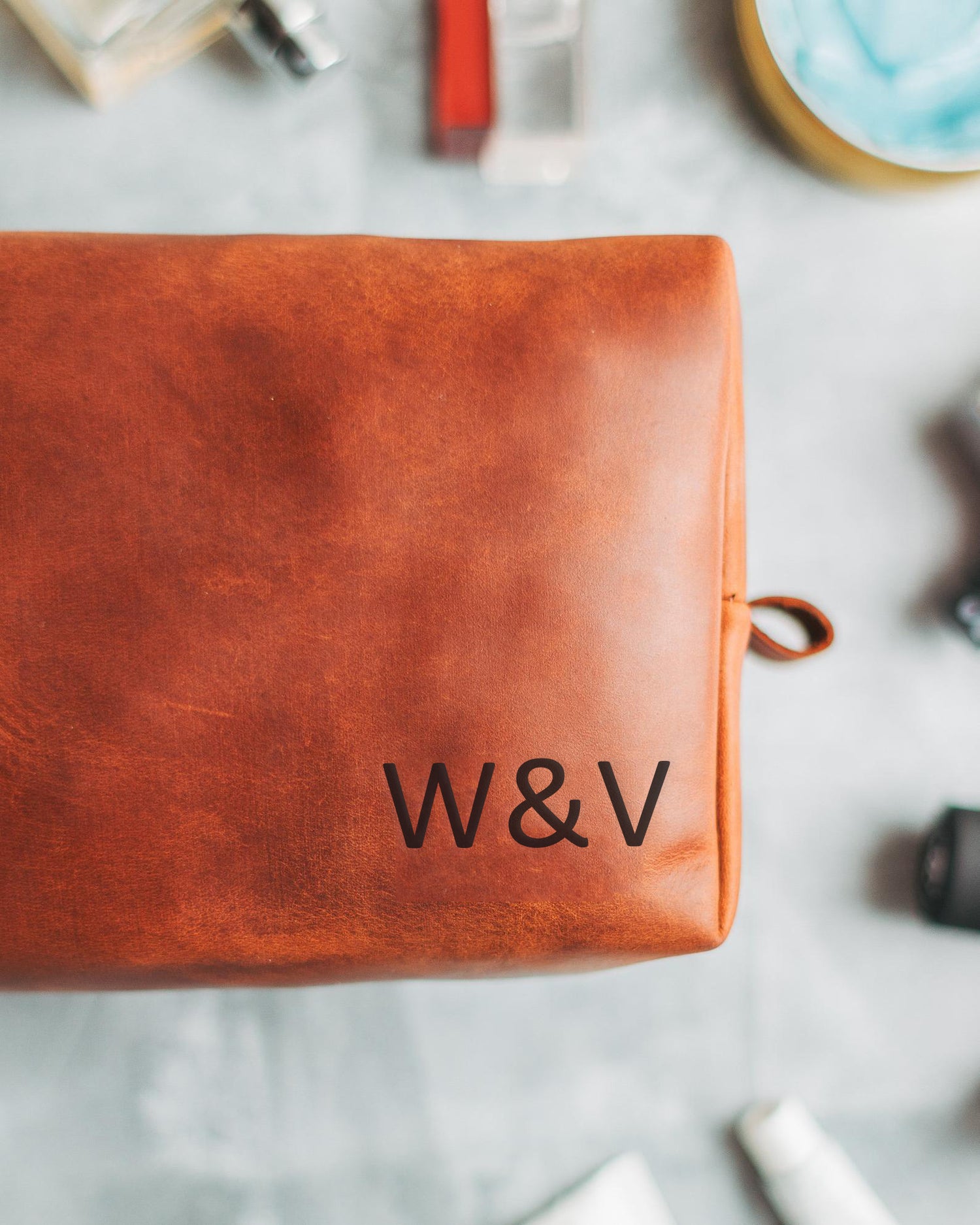 Engraved Dopp Kit Men Leather Dopp Kit Personalized Gift with Initials Engrave Gift for ...