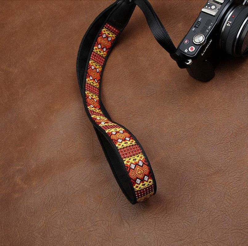 Embroidered Style Strap Handmade Leather Camera Strap 7544 - icambag