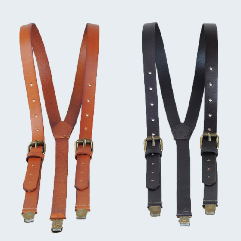 Leather Suspenders,Groomsman Gift,Wedding Suspenders - icambag