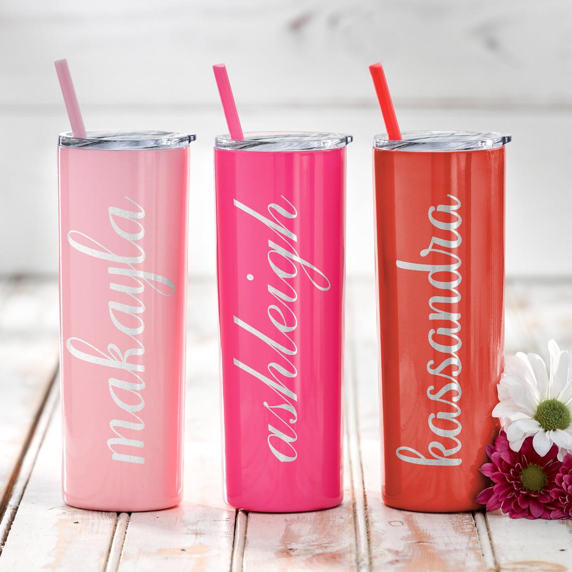 Personalized Tumbler, Bridesmaid Gift, Stainless Steel Tumbler, Will You Be My Gift, Bridesmaid Proposal, Bacholette Party, Skinny Tumbler - icambag