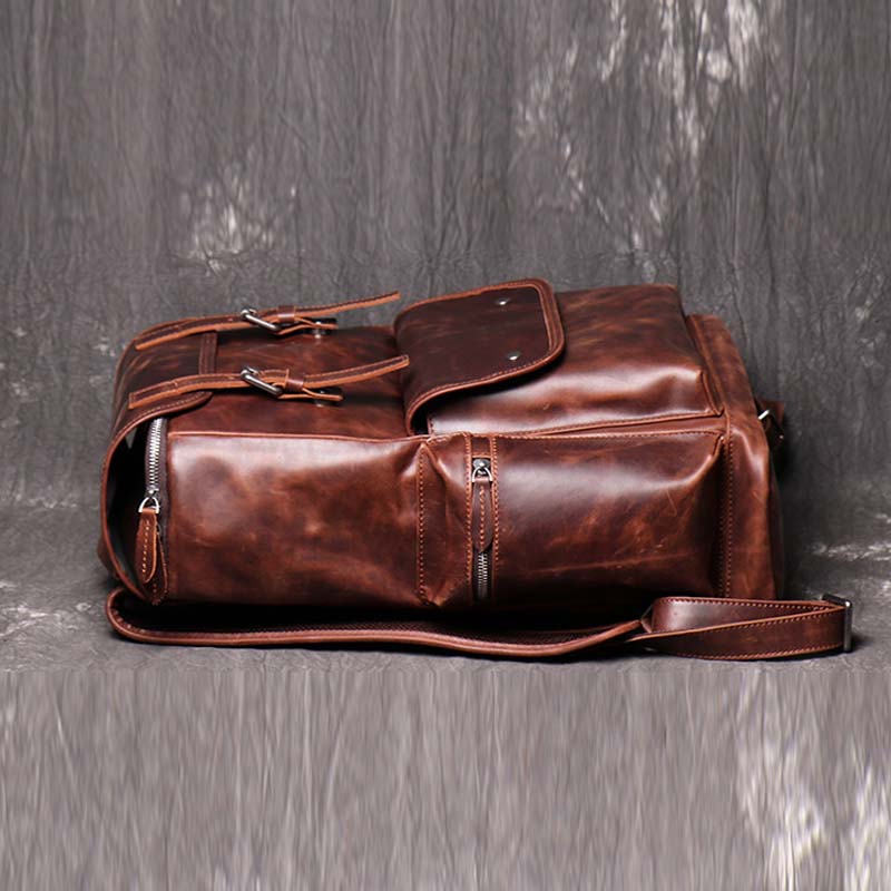 Leather Handmade Backpack School Backpacks,Travel Backpack,Vintage Shoulder Bag - icambag