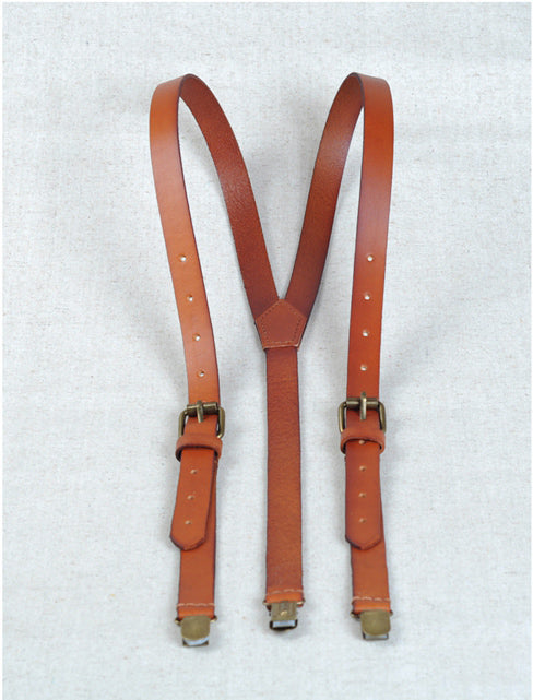 Leather Suspenders,Groomsman Gift,Wedding Suspenders - icambag