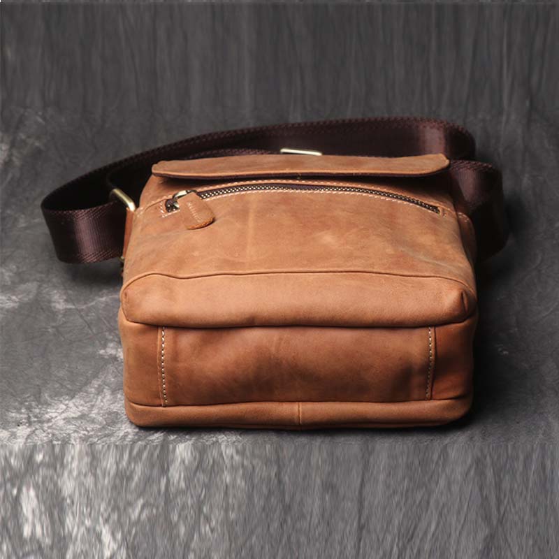 Leather Shoulder Bag For Men,Leather Shoulder Bag Message Bag Casual Cross Body Bag - icambag