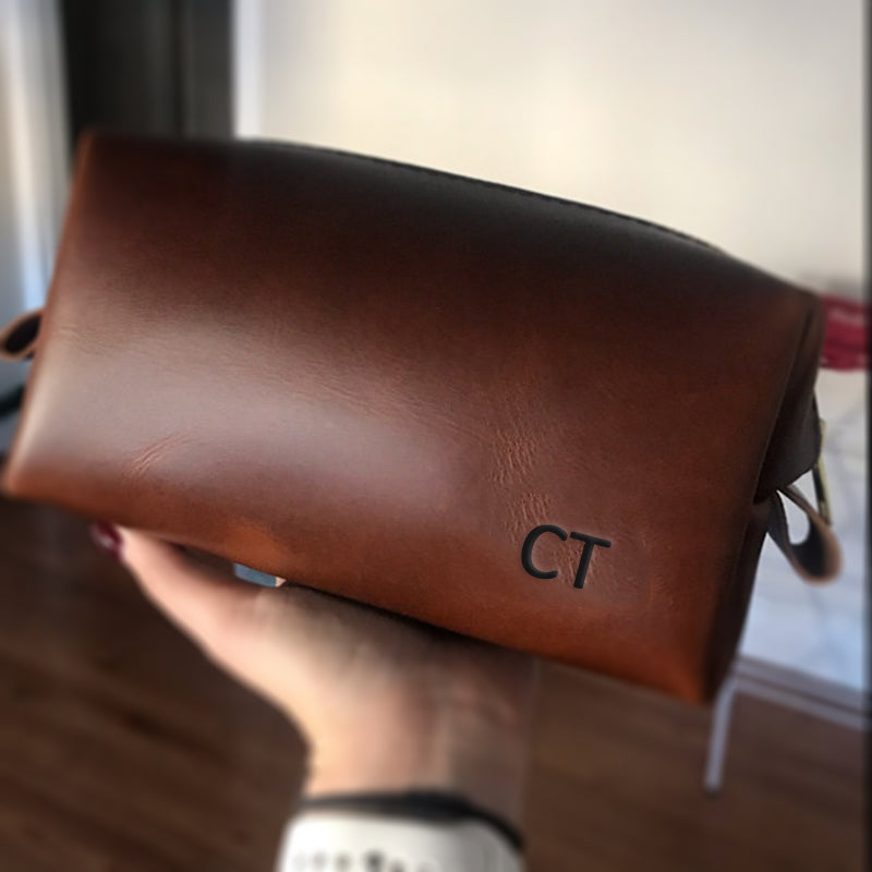 Personalized Toiletry Bag Groomsmen Gift Father Gift for Mens Mens  Gift for Him Leather Dopp Kit Bag Groom Gift Groomsman Gift - icambag