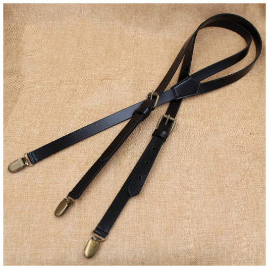 Leather Suspenders,Groomsman Gift,Wedding Suspenders - icambag