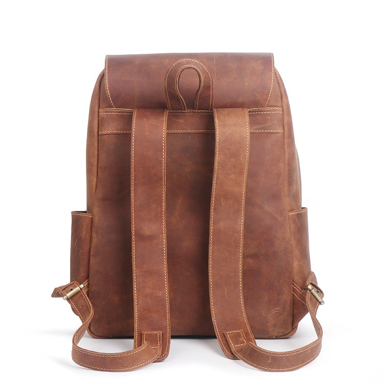 Crazy Horse Leather Backpacks For Women,Handmade Natural Leather Bag, Christmas Gifts For Him, Vintage Leather Backpack