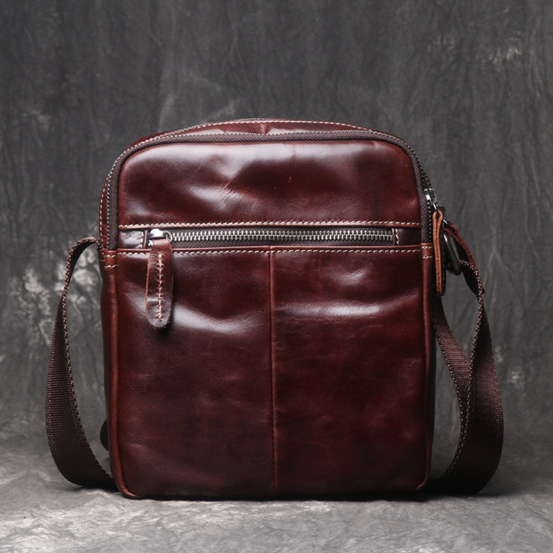 Leather Shoulder Bag For Men,Leather Shoulder Bag Message Bag Casual Cross Body Bag - icambag