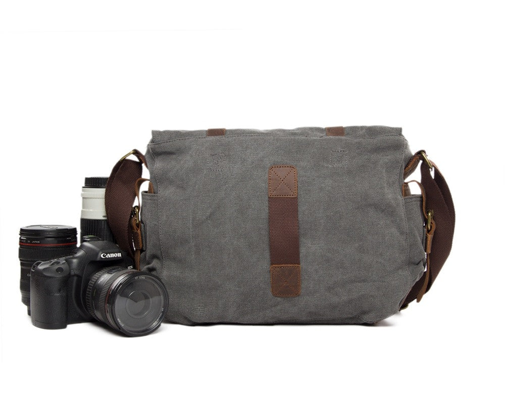 Canvas Army Green DSLR Camera Bag - icambag